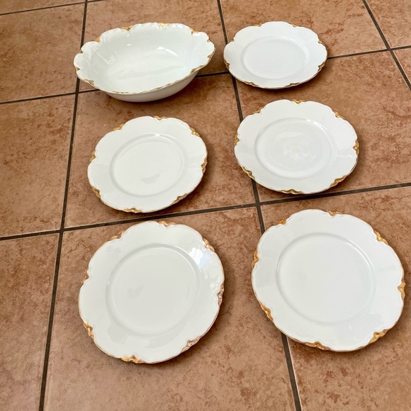 Hutschenreuther Selb Vintage Plates Ivory, Gold, Teal, Bavaria Of 6 - Picture 15 of 15